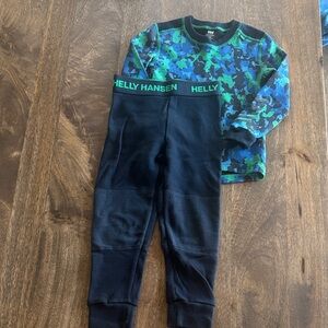 Helly Hansen Blue & Green Camo Merino Wool Base Layer Set